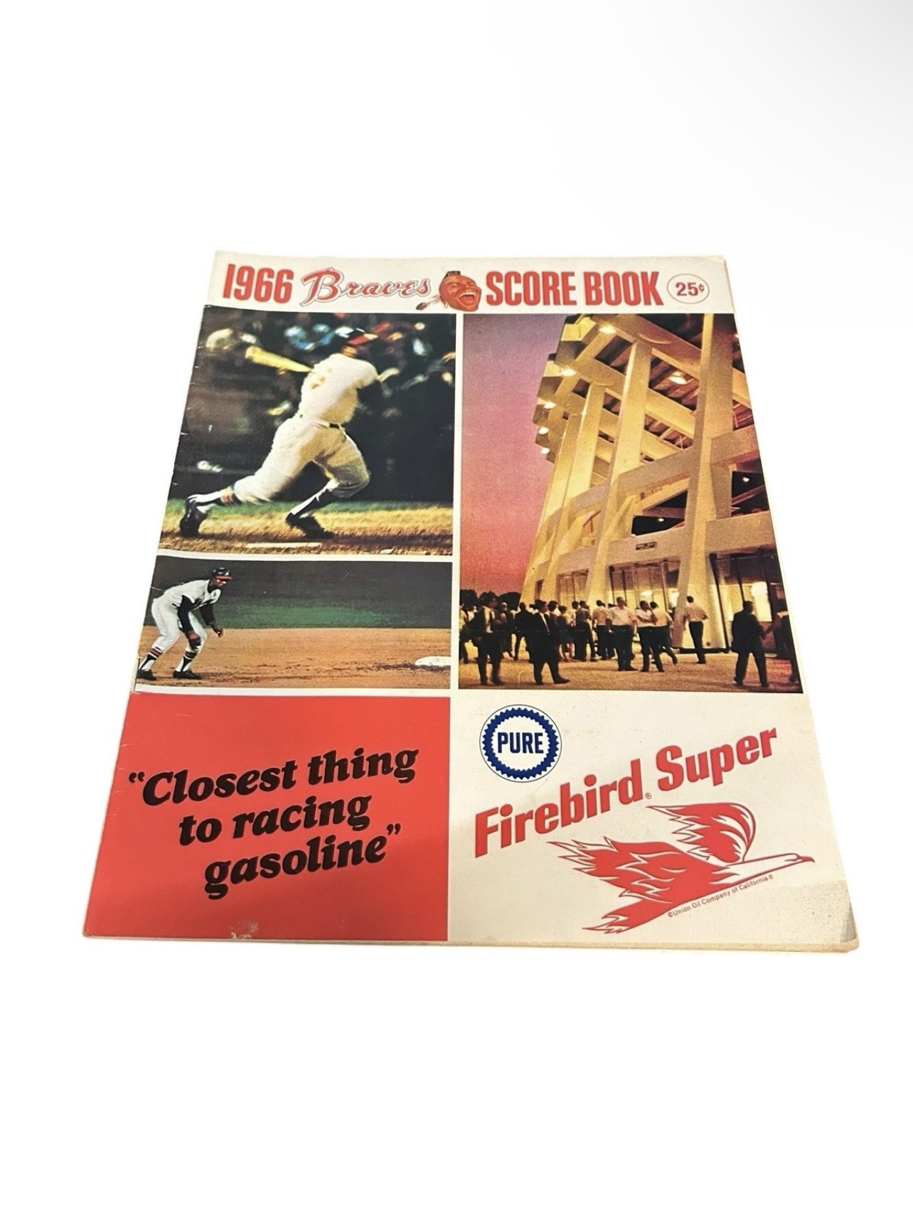 1966 Atlanta Braves score book with stadium and baseball photography